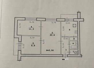 Продаю трехкомнатную квартиру, 62.6 м2, Волгоград, проспект Маршала Жукова, 95, Дзержинский район