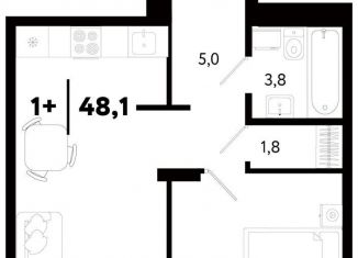 Продаю однокомнатную квартиру, 48.2 м2, Тюмень