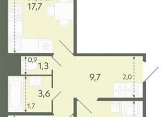 Продается 2-комнатная квартира, 62.1 м2, Новосибирск, Спортивная улица, 37, метро Площадь Маркса