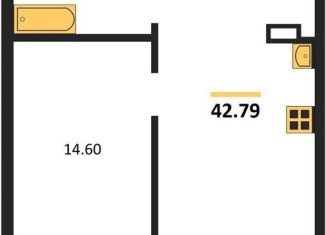 Продаю однокомнатную квартиру, 42.8 м2, Новосибирск, Кировский район, Бронная улица, 22/1