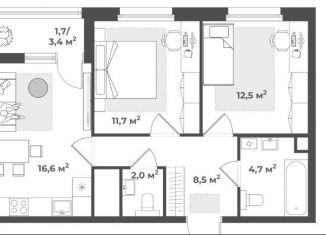 2-ком. квартира на продажу, 59.4 м2, Тверь