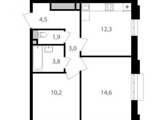 2-ком. квартира на продажу, 50.3 м2, Москва, Михалковская улица, 48