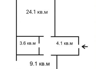 Продаю однокомнатную квартиру, 41 м2, посёлок Берёзовый, 2-я Целиноградская улица, 38/3