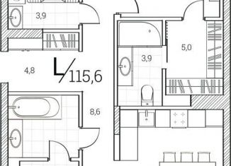 Продается 3-ком. квартира, 115.6 м2, Тюмень, Первомайская улица, 1Аблок3