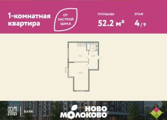 Продается 2-ком. квартира, 52.2 м2, Московская область, жилой комплекс Ново-Молоково, 13