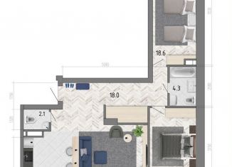 Продажа трехкомнатной квартиры, 98 м2, Воронеж, улица Фёдора Тютчева, 93/4, ЖК Микрорайон Боровое