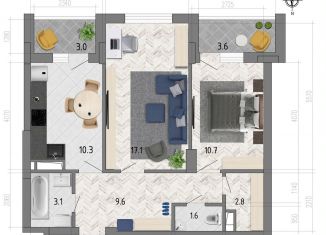 Продаю 2-комнатную квартиру, 58.2 м2, Воронеж, улица Фёдора Тютчева, 93/4, ЖК Микрорайон Боровое