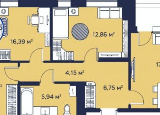 Продается 3-ком. квартира, 76.9 м2, Тюмень, улица Менжинского, 60