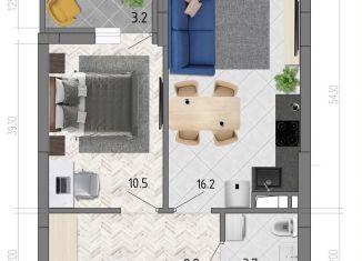 Однокомнатная квартира на продажу, 40.3 м2, Воронеж, улица Фёдора Тютчева, 93/4, ЖК Микрорайон Боровое