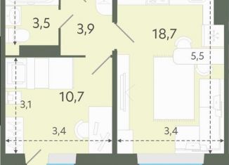 Продается однокомнатная квартира, 36.8 м2, Новосибирская область, Спортивная улица, 37