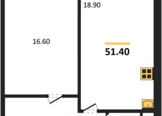 Продается 1-ком. квартира, 51.4 м2, Новосибирская область, улица Титова, с1