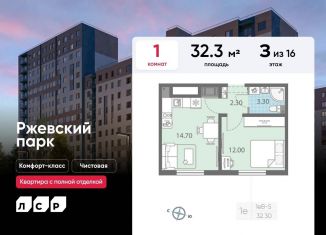 Продается 1-ком. квартира, 32.3 м2, Ленинградская область