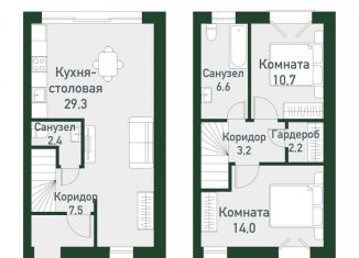 Продам 2-комнатную квартиру, 74.8 м2, посёлок Западный, Спортивная улица, 20