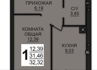 Продажа 1-комнатной квартиры, 32.3 м2, Ивановская область