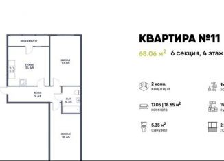 Продается 2-ком. квартира, 68.1 м2, Калининградская область