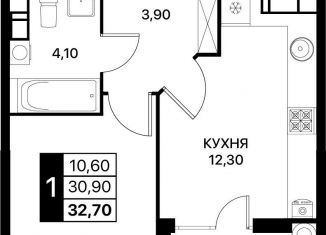 Продаю однокомнатную квартиру, 32.7 м2, Ростовская область