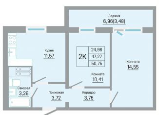 Продажа двухкомнатной квартиры, 50.8 м2, Пермь