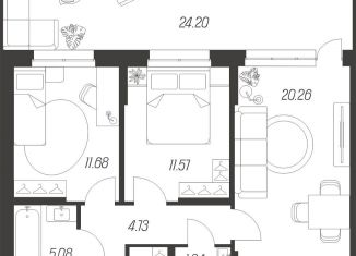 Продажа 2-комнатной квартиры, 59.2 м2, Тула, Привокзальный территориальный округ