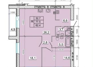 Продается 2-комнатная квартира, 82.4 м2, Ивановская область