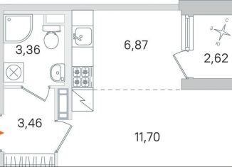 Квартира на продажу студия, 26.7 м2, Пушкин