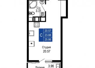 Продам квартиру студию, 25.9 м2, Крым