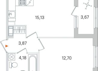 1-ком. квартира на продажу, 37.7 м2, Пушкин