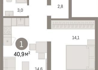 Продаю однокомнатную квартиру, 40.9 м2, Тюменская область, Причальная улица, 7