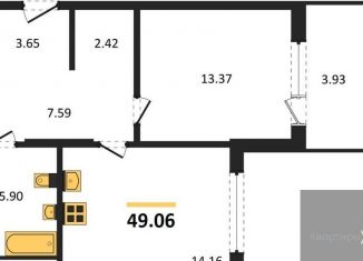 Продается 1-ком. квартира, 49.1 м2, Воронеж, Железнодорожный район, набережная Чуева, 7