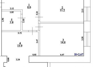 Продажа 2-ком. квартиры, 53.7 м2, Республика Башкортостан, Смоленская улица, 40