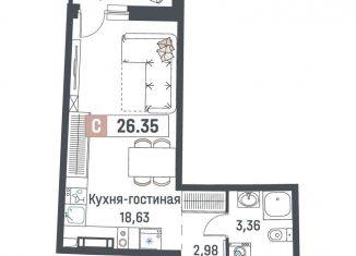 Продаю квартиру студию, 26.4 м2, Мурино