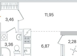 Продаю квартиру студию, 26.8 м2, Пушкин