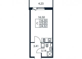 Продам квартиру студию, 27.3 м2, Мурино