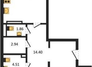 Двухкомнатная квартира на продажу, 74.3 м2, Воронеж, Левобережный район, Ленинский проспект, 108А