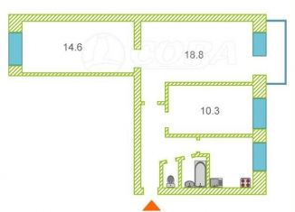 Трехкомнатная квартира на продажу, 58.7 м2, Тюмень, проезд Геологоразведчиков, 43