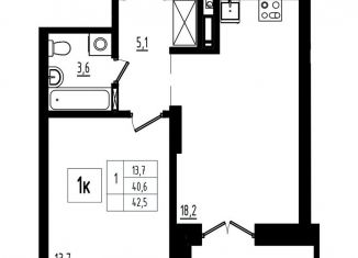 Продаю 1-ком. квартиру, 42.5 м2, Ярославль