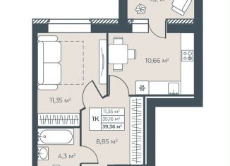 Продается однокомнатная квартира, 39.4 м2, Выкса