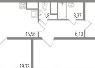 2-комнатная квартира на продажу, 60 м2, посёлок Шушары, Пушкинская улица, 30