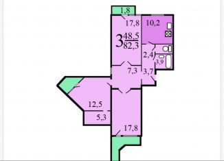 Продается 3-комнатная квартира, 73.3 м2, Москва, Лебедянская улица, 24к1, метро Домодедовская