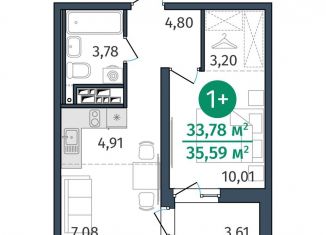 Продажа однокомнатной квартиры, 33.8 м2, Тюмень, улица Тимофея Кармацкого, 17