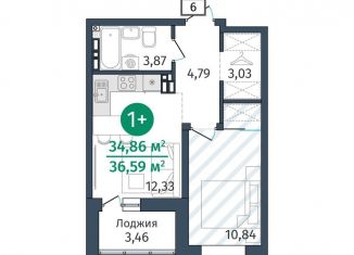 Продаю 1-комнатную квартиру, 34.9 м2, Тюменская область