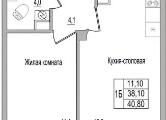 Продаю однокомнатную квартиру, 40.8 м2, Псковская область, улица Героя России Досягаева, 4