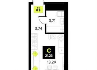 Продаю квартиру студию, 21.2 м2, Тюменская область, улица Первооткрывателей, 9