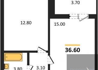 Продается однокомнатная квартира, 36.6 м2, Воронеж