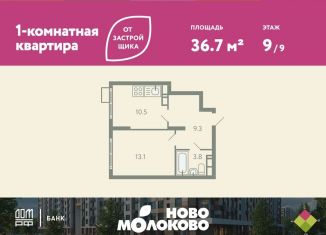 Продам 1-комнатную квартиру, 36.7 м2, село Молоково, жилой комплекс Ново-Молоково, 13