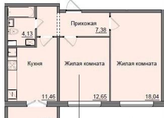 Продается 2-комнатная квартира, 55.6 м2, Кировская область, улица Романа Ердякова, 9