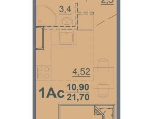 Продается квартира студия, 21.7 м2, Тверь, улица Левитана, 93А