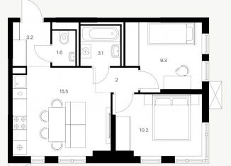 Продаю 2-ком. квартиру, 45 м2, Татарстан, улица Павлюхина, 91