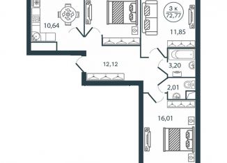 Продам 3-комнатную квартиру, 72.8 м2, Тверь, Московский район, улица Левитана, 70Б