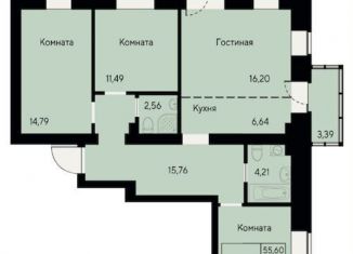 Продажа 3-ком. квартиры, 86.8 м2, Красноярск, улица Елены Стасовой, 80