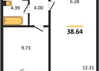 Продается 1-комнатная квартира, 38.6 м2, Новосибирская область, 3-й микрорайон, 12А